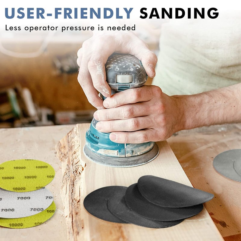 GOH DODD 6 Inch Sanding Disc, 25 PCS 1200 1500 2000 2500 3000 Grit Wet Dry Sandpaper Hook and Loop Sanding Pads Silicon Carbide Sand Paper for Auto Metal Glass Resin Wood Sanding - Image 3